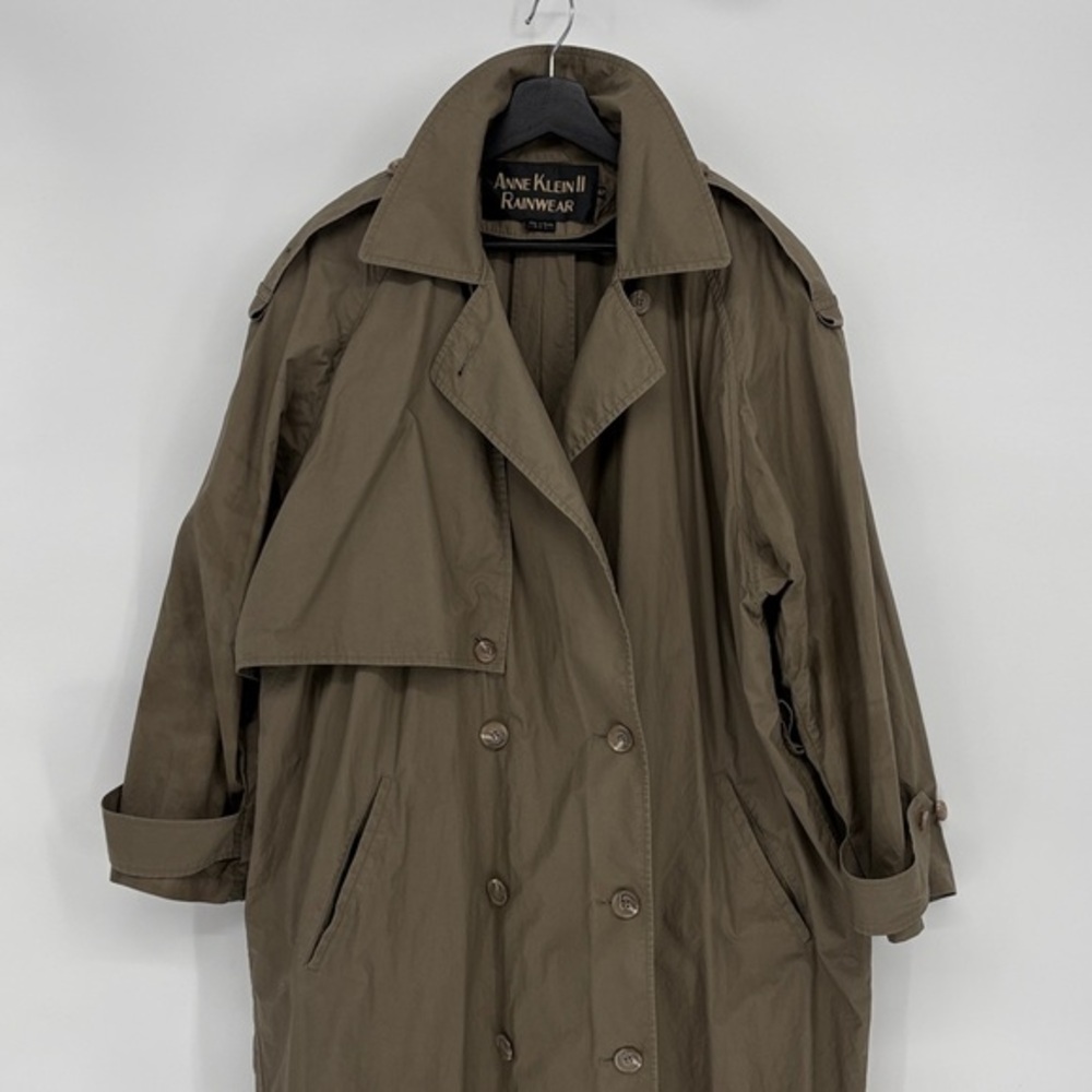 🚜 Anne Klein II Khaki cotton Trench Coat vintage
